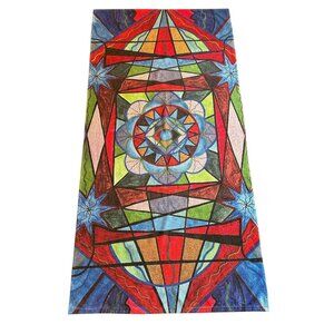 Colorful Stained Glass Pattern Bath Towel By Pixels
